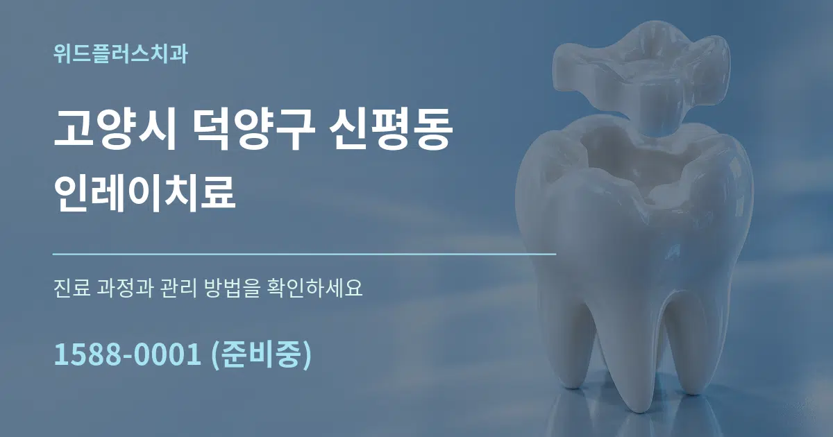 고양시 덕양구 신평동 인레이치료 작업 조건 안내 그래픽