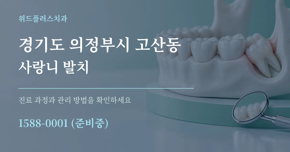 경기도 의정부시 고산동 사랑니 발치 작업 조건 안내 그래픽