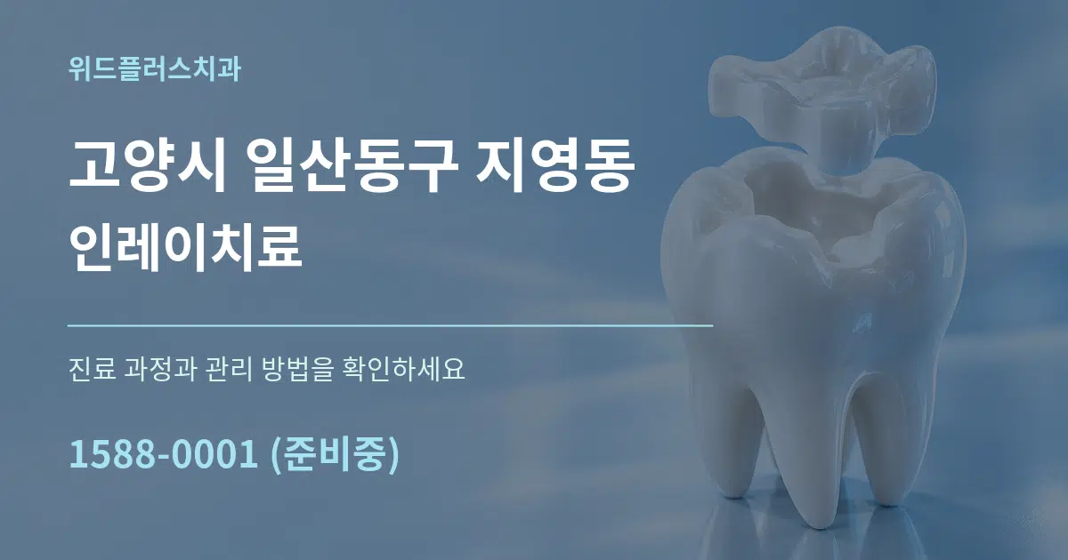 고양시 일산동구 지영동 인레이치료 작업 조건 안내 그래픽