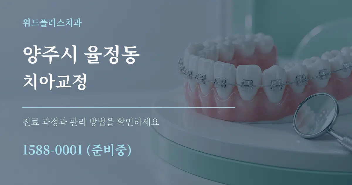 양주시 율정동 치아교정 작업 조건 안내 그래픽