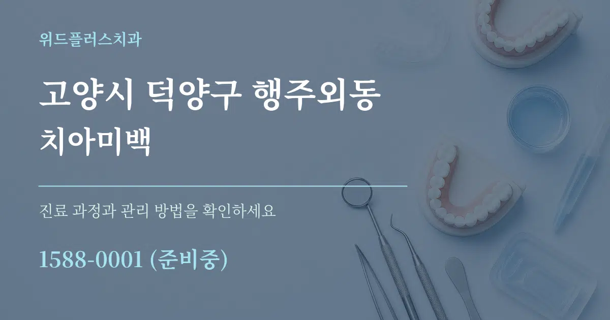 고양시 덕양구 행주외동 치아미백 작업 조건 안내 그래픽