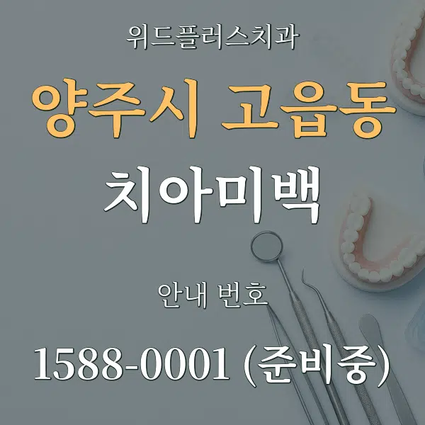 양주시 고읍동 치아미백 대표 안내 그래픽