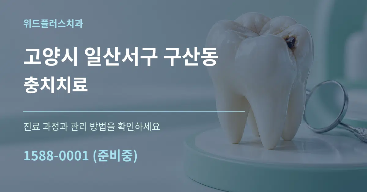 고양시 일산서구 구산동 충치치료 작업 조건 안내 그래픽