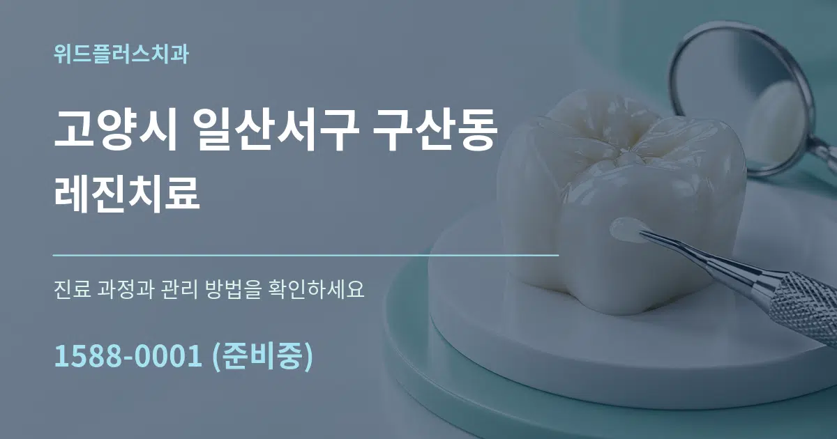 고양시 일산서구 구산동 레진치료 작업 조건 안내 그래픽