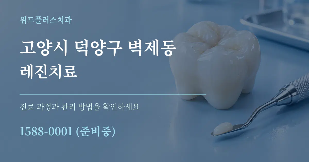 고양시 덕양구 벽제동 레진치료 작업 조건 안내 그래픽