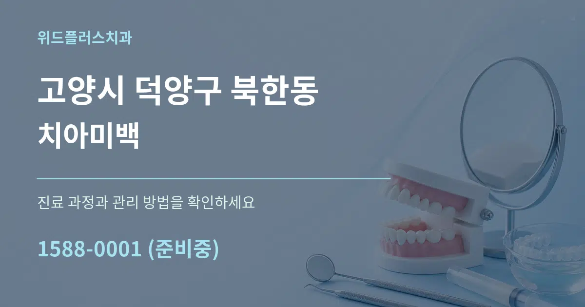 고양시 덕양구 북한동 치아미백 작업 조건 안내 그래픽