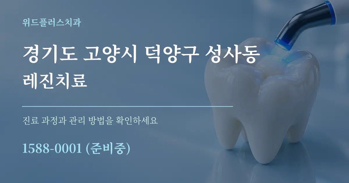 경기도 고양시 덕양구 성사동 레진치료 작업 조건 안내 그래픽