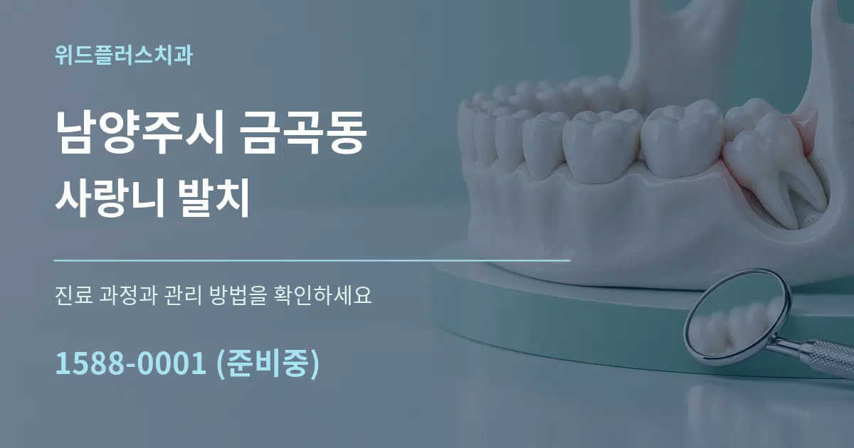 남양주시 금곡동 사랑니 발치 작업 조건 안내 그래픽
