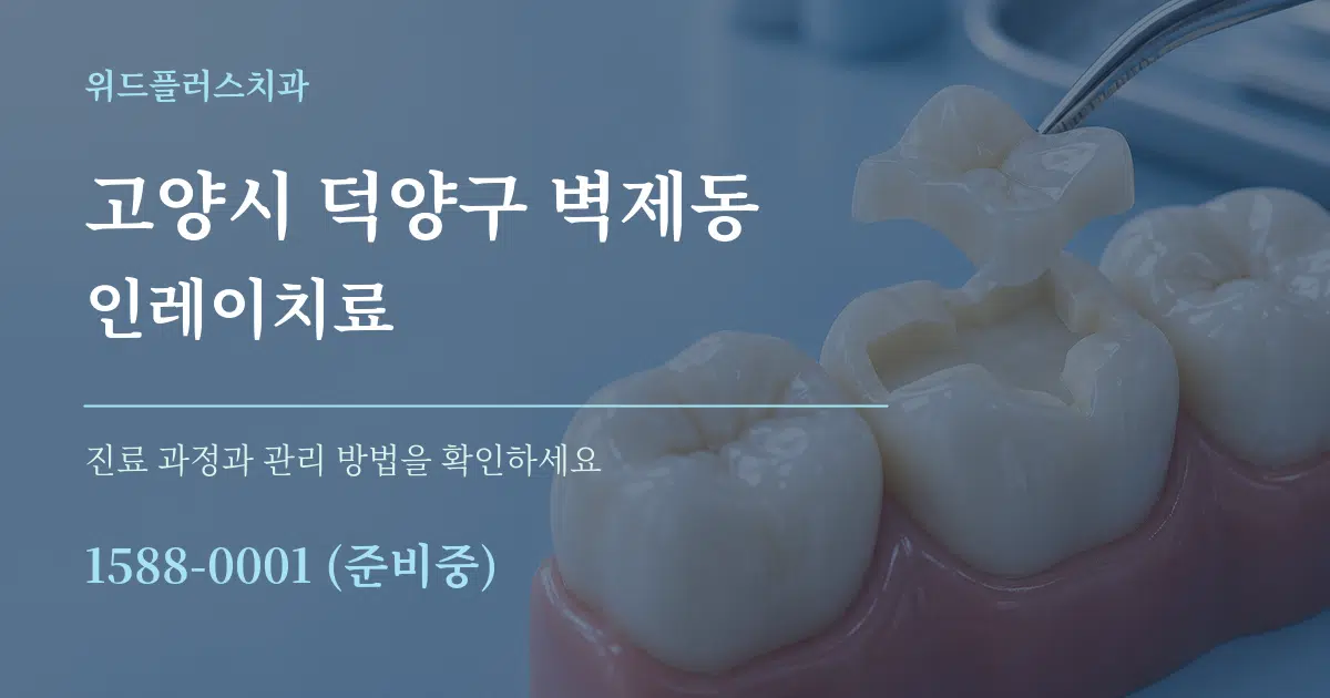 고양시 덕양구 벽제동 인레이치료 작업 조건 안내 그래픽