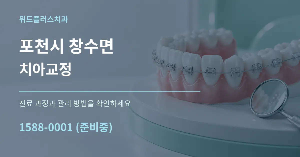 포천시 창수면 치아교정 작업 조건 안내 그래픽
