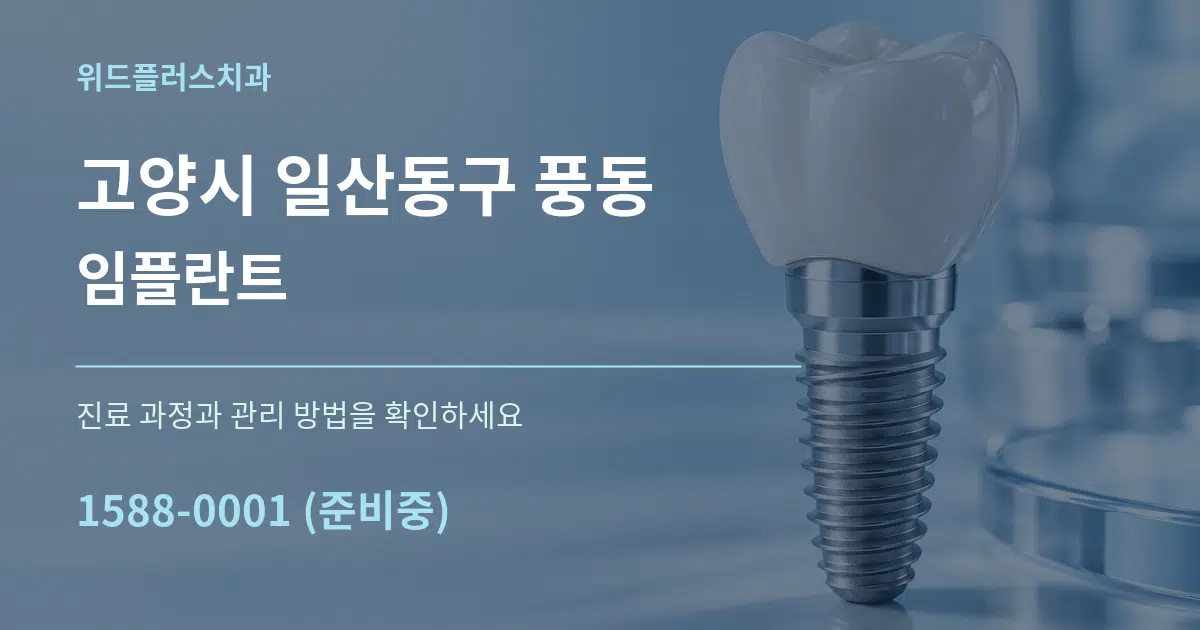 고양시 일산동구 풍동 임플란트 작업 조건 안내 그래픽