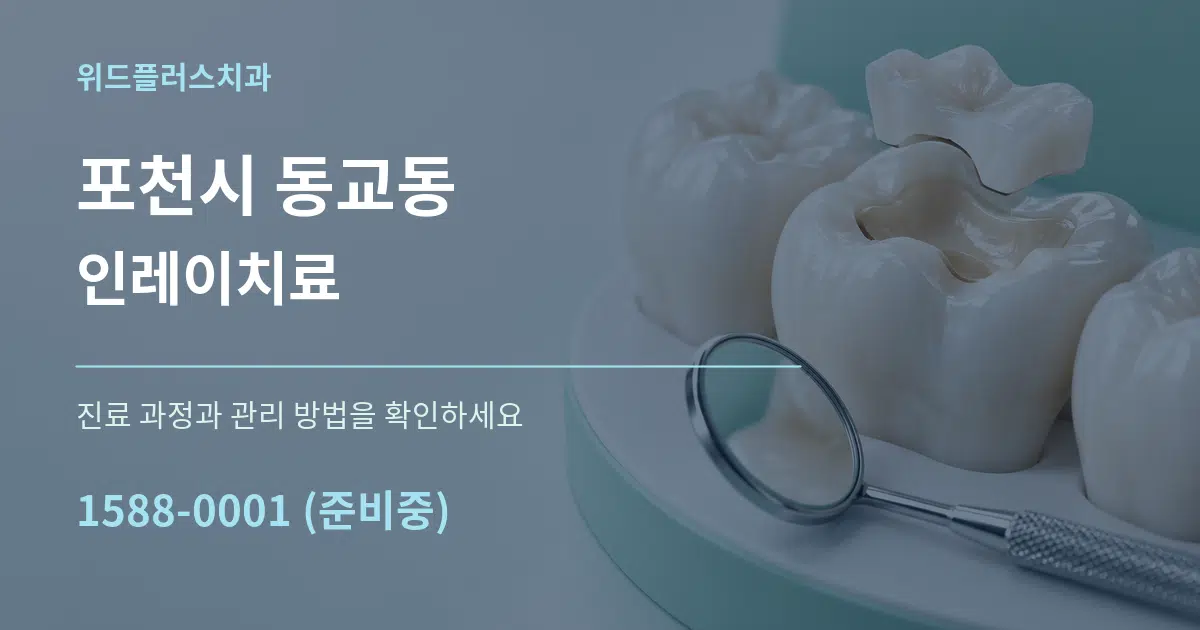 포천시 동교동 인레이치료 작업 조건 안내 그래픽