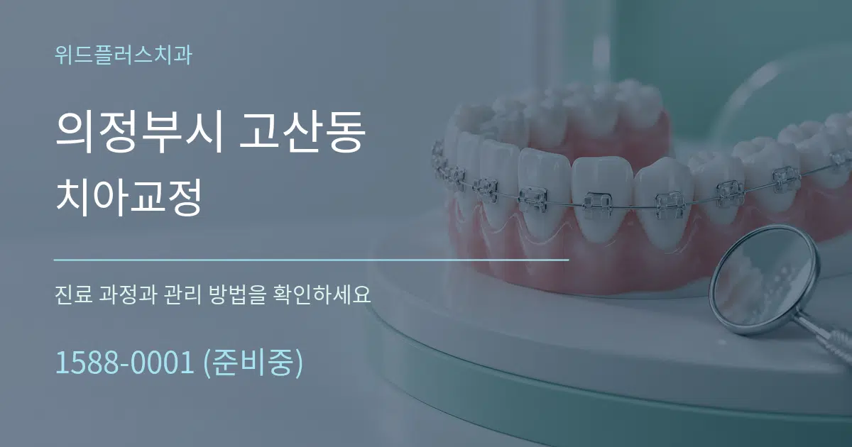 의정부시 고산동 치아교정 작업 조건 안내 그래픽