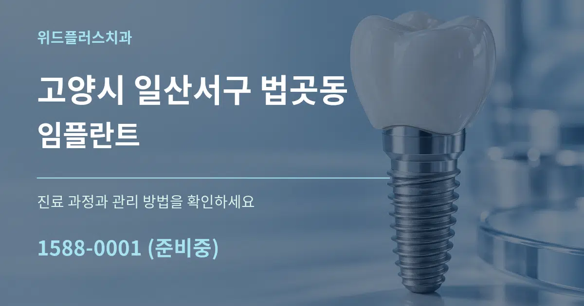 고양시 일산서구 법곳동 임플란트 서비스 이용 안내 그래픽