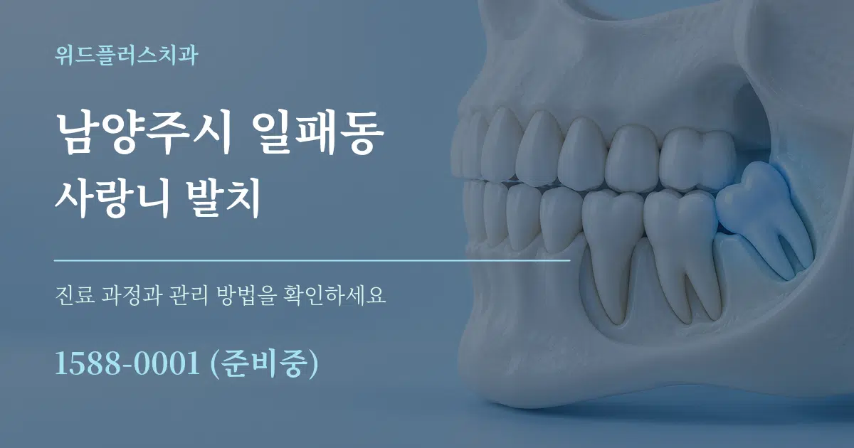 남양주시 일패동 사랑니 발치 서비스 이용 안내 그래픽