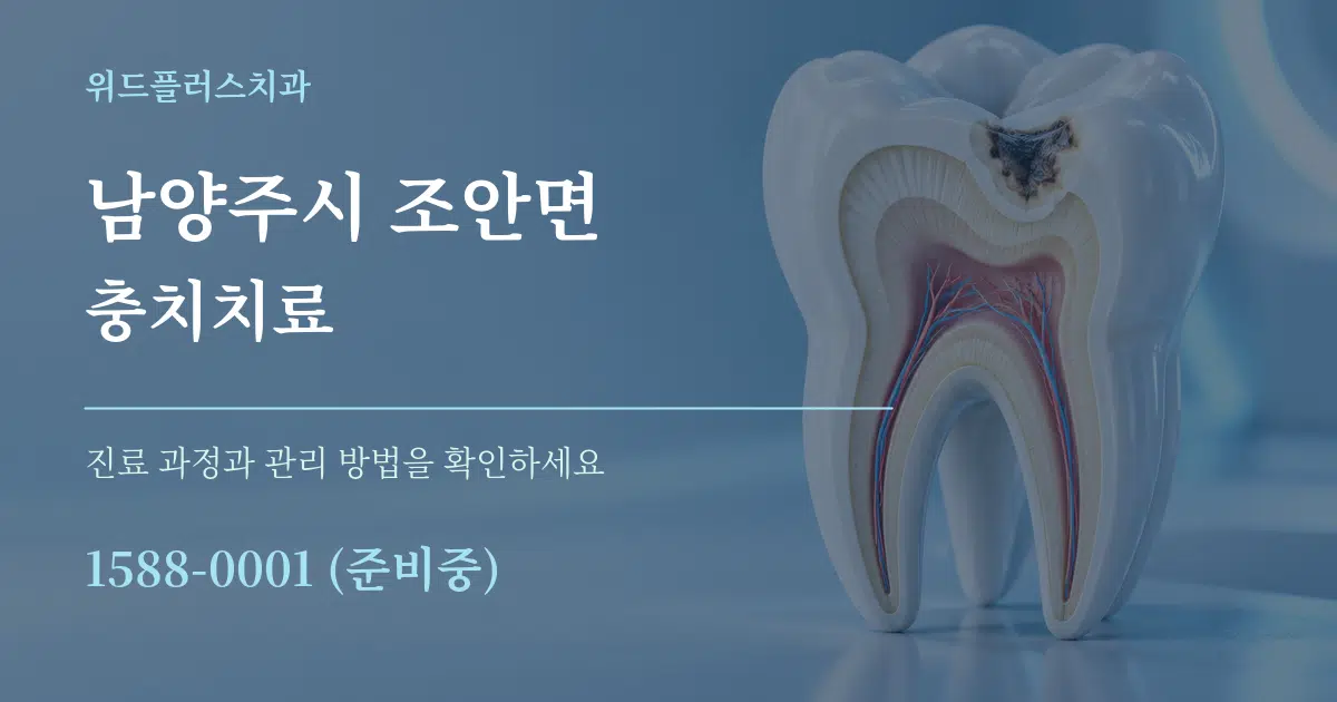 남양주시 조안면 충치치료 작업 조건 안내 그래픽