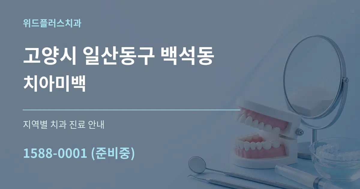고양시 일산동구 백석동 치아미백 대표 안내 그래픽