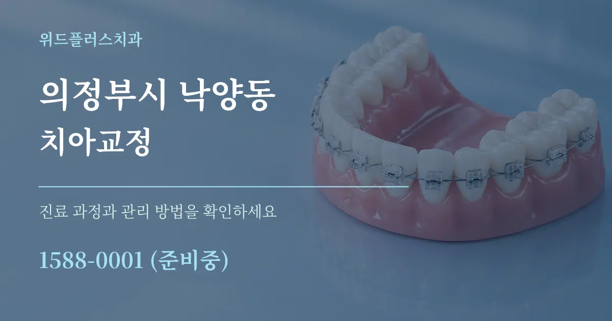 의정부시 낙양동 치아교정 작업 조건 안내 그래픽