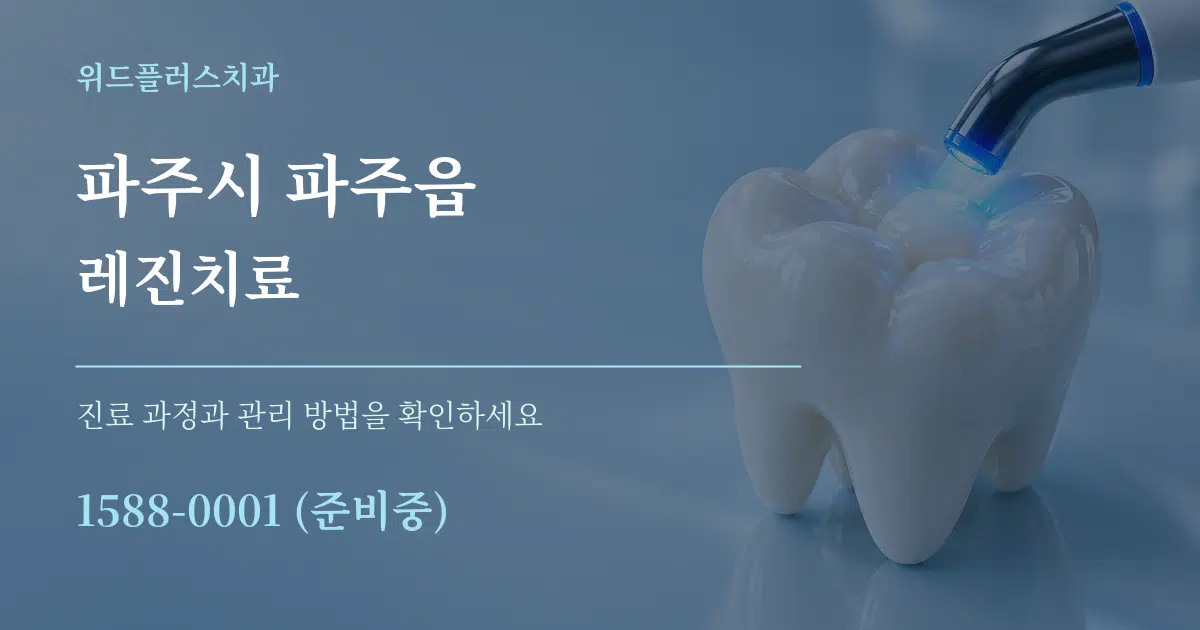 파주시 파주읍 레진치료 작업 조건 안내 그래픽