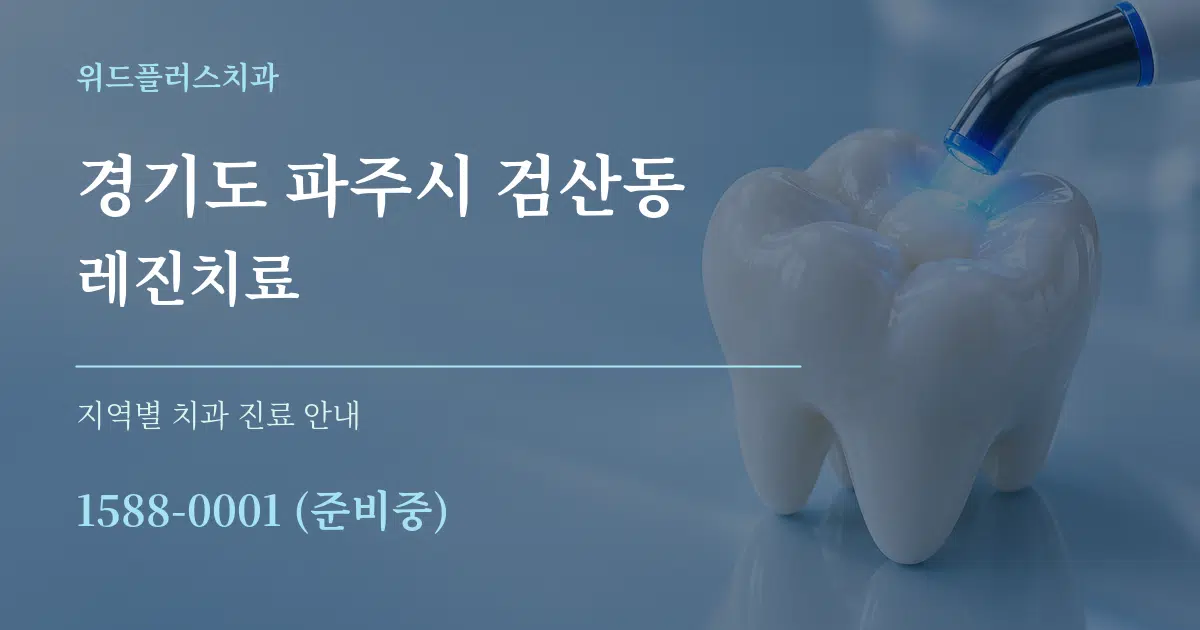 경기도 파주시 검산동 레진치료 대표 안내 그래픽