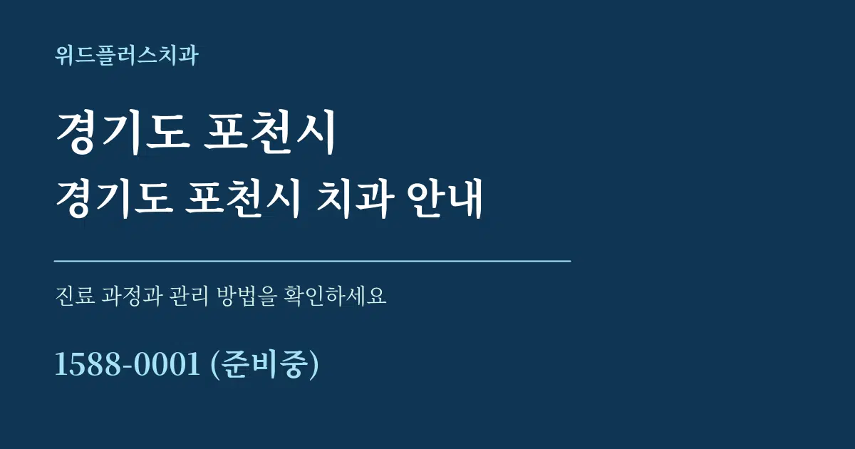 경기도 포천시 경기도 포천시 치과 안내 서비스 이용 안내 그래픽
