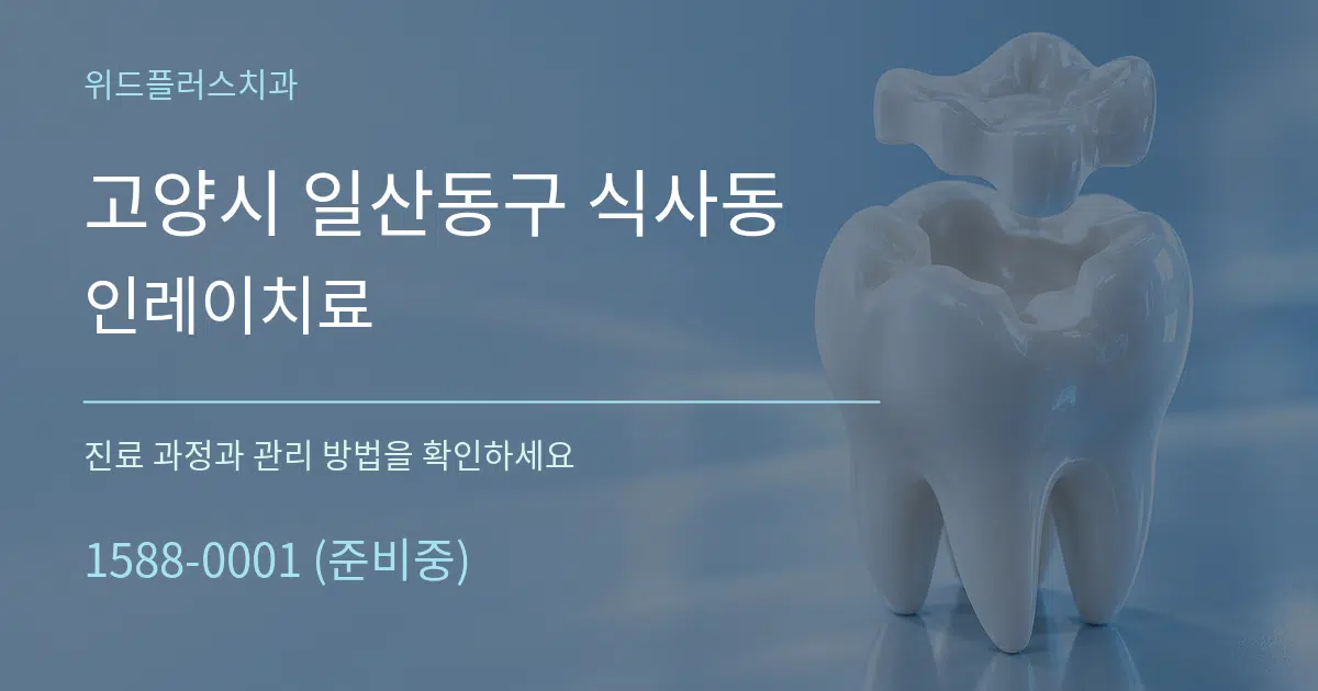 고양시 일산동구 식사동 인레이치료 작업 조건 안내 그래픽