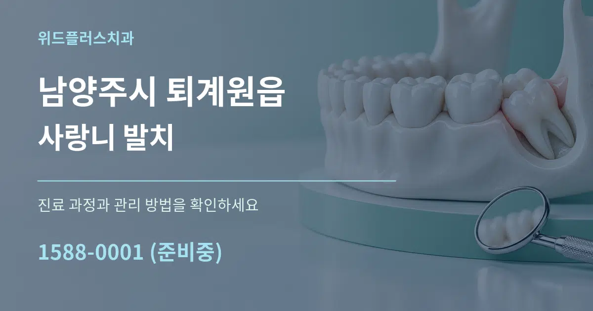 남양주시 퇴계원읍 사랑니 발치 서비스 이용 안내 그래픽