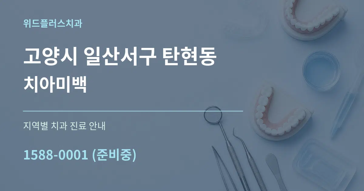고양시 일산서구 탄현동 치아미백 대표 안내 그래픽