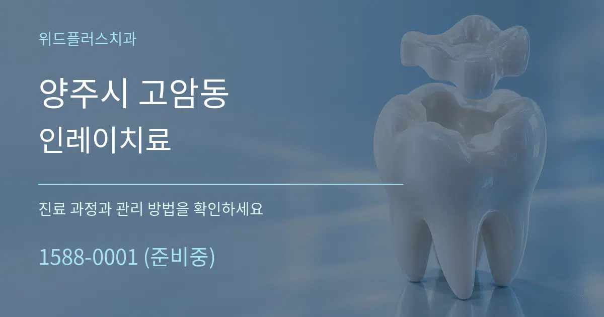 양주시 고암동 인레이치료 작업 조건 안내 그래픽