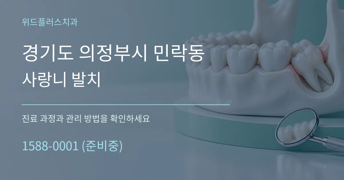 경기도 의정부시 민락동 사랑니 발치 작업 조건 안내 그래픽