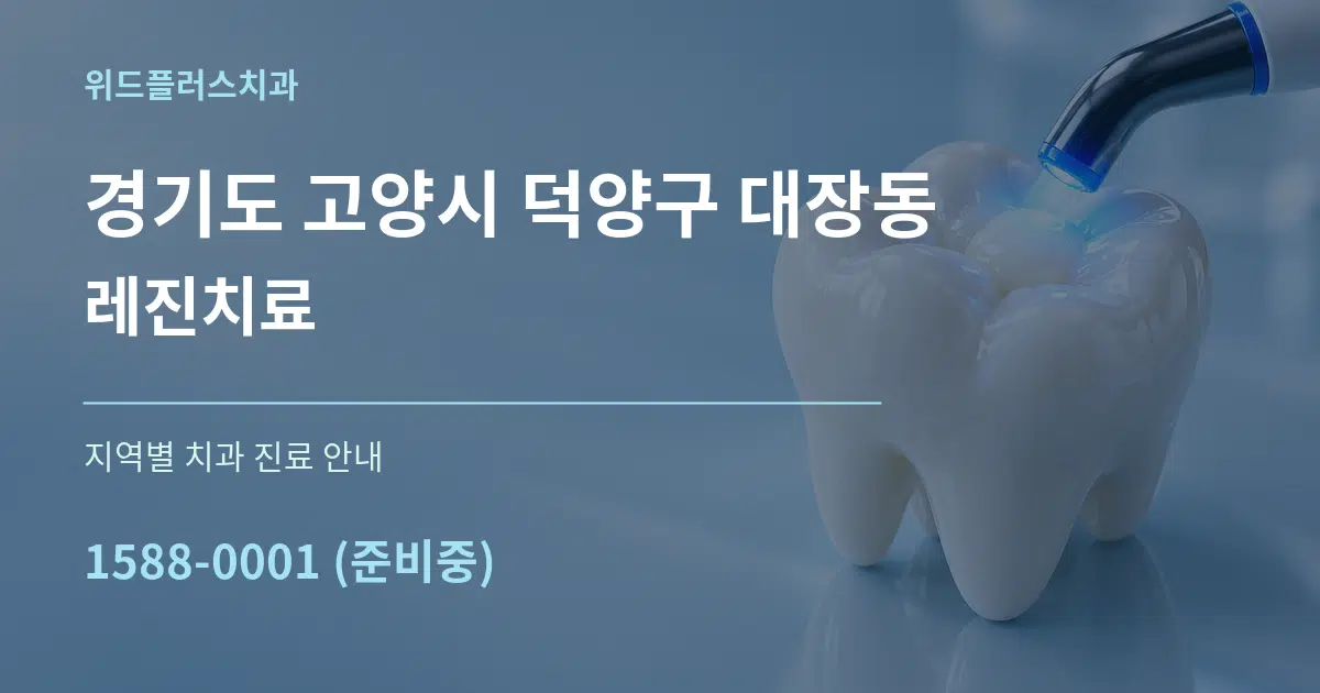 경기도 고양시 덕양구 대장동 레진치료 대표 안내 그래픽