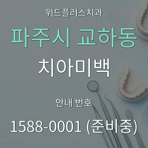 파주시 교하동 치아미백 대표 안내 그래픽