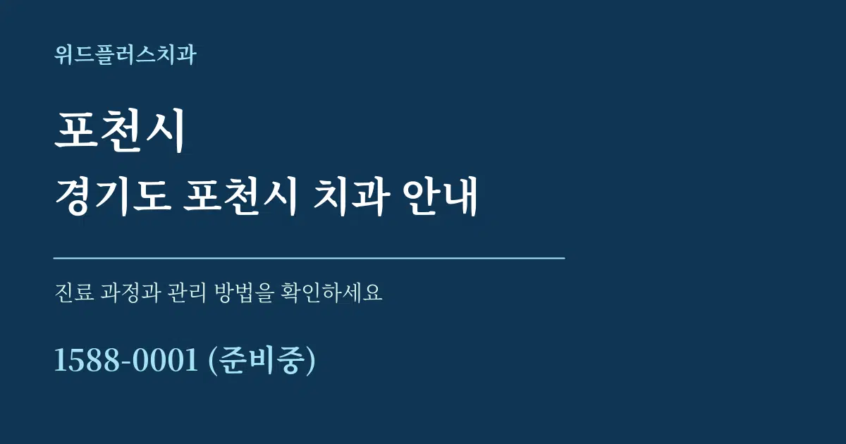 포천시 경기도 포천시 치과 안내 서비스 이용 안내 그래픽