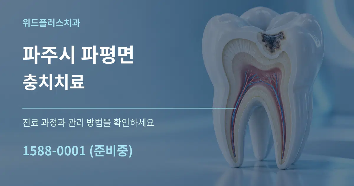 파주시 파평면 충치치료 작업 조건 안내 그래픽