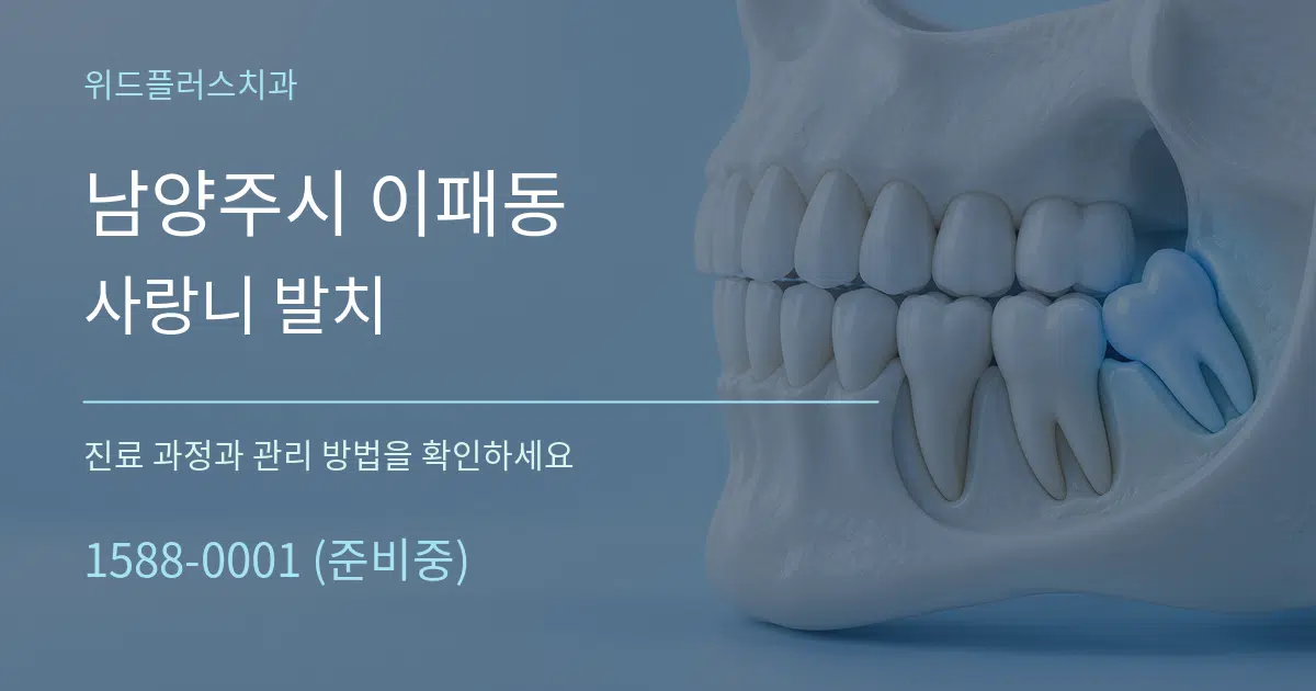 남양주시 이패동 사랑니 발치 작업 조건 안내 그래픽