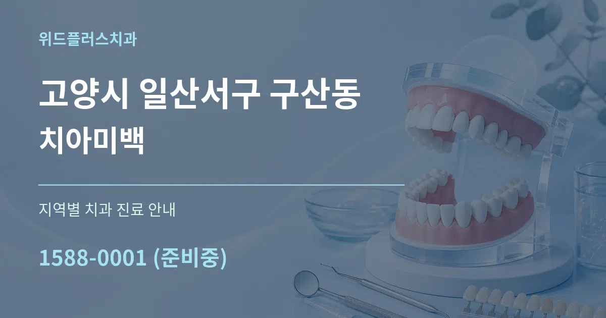 고양시 일산서구 구산동 치아미백 대표 안내 그래픽