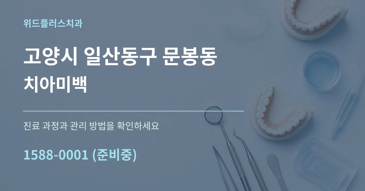 고양시 일산동구 문봉동 치아미백 작업 조건 안내 그래픽