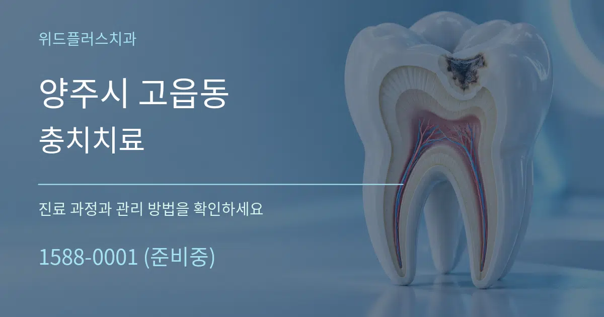 양주시 고읍동 충치치료 작업 조건 안내 그래픽