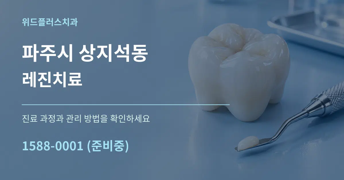파주시 상지석동 레진치료 서비스 이용 안내 그래픽