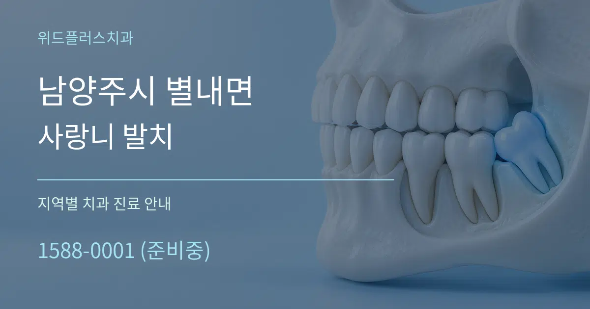 남양주시 별내면 사랑니 발치 대표 안내 그래픽