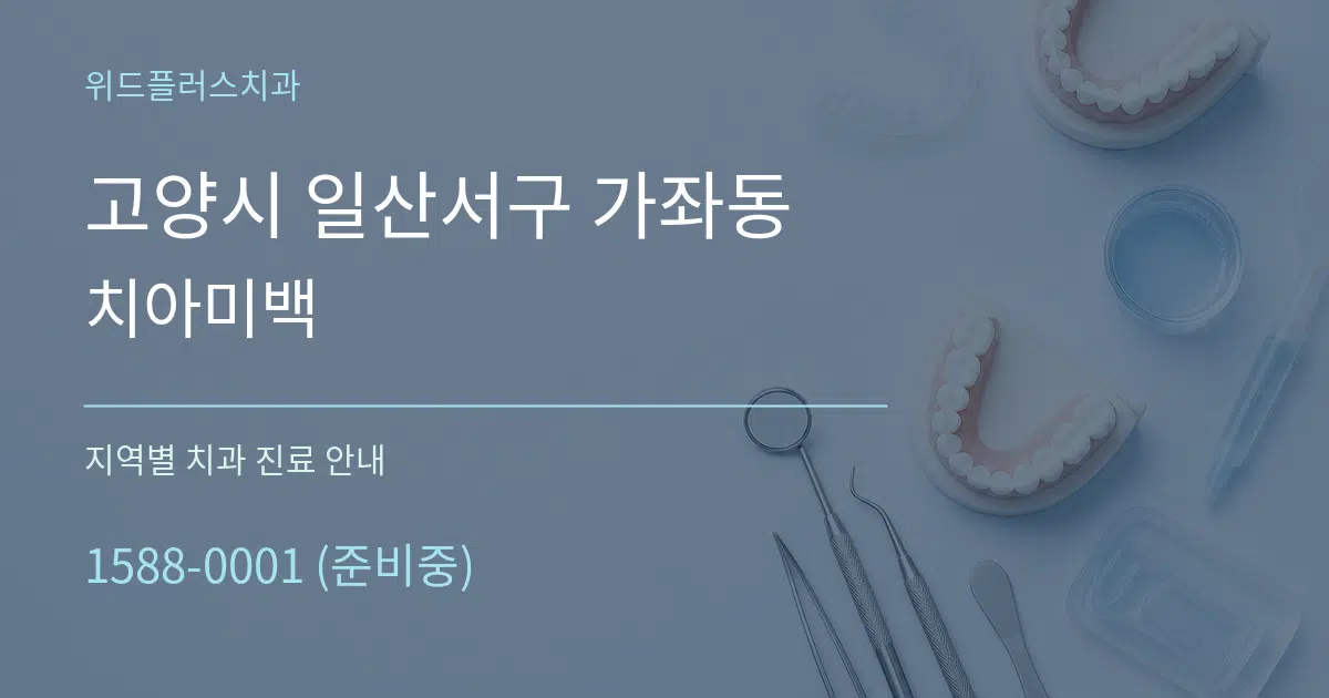 고양시 일산서구 가좌동 치아미백 대표 안내 그래픽