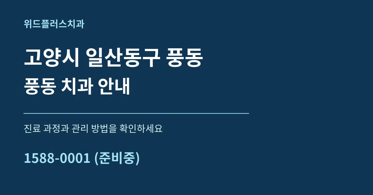 고양시 일산동구 풍동 풍동 치과 안내 서비스 이용 안내 그래픽