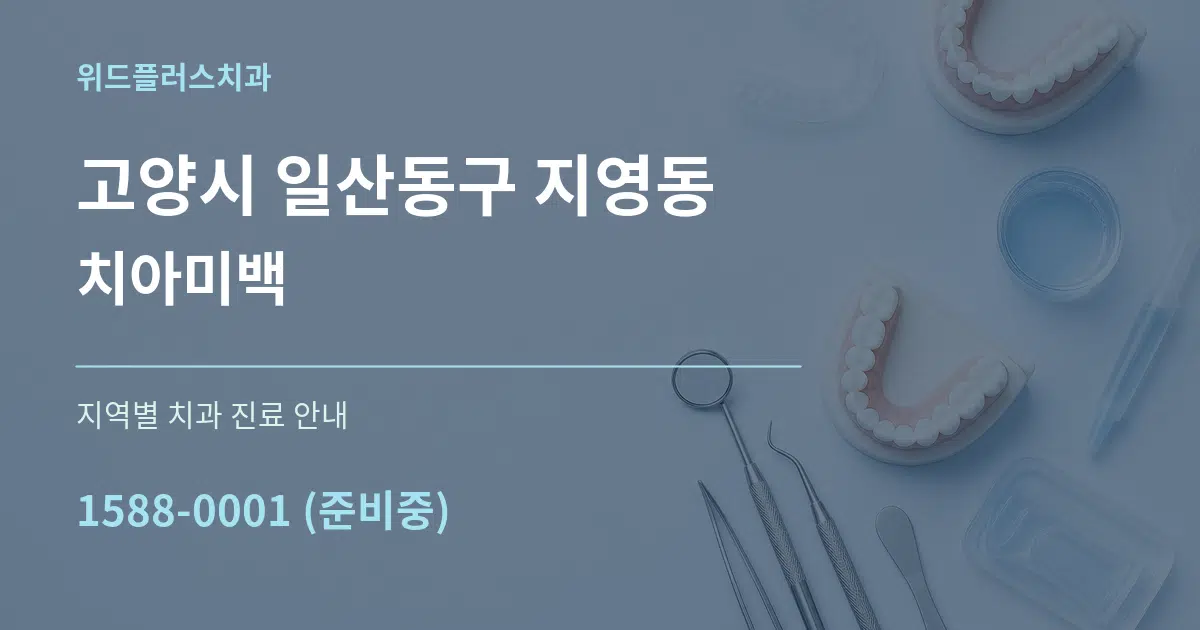 고양시 일산동구 지영동 치아미백 대표 안내 그래픽