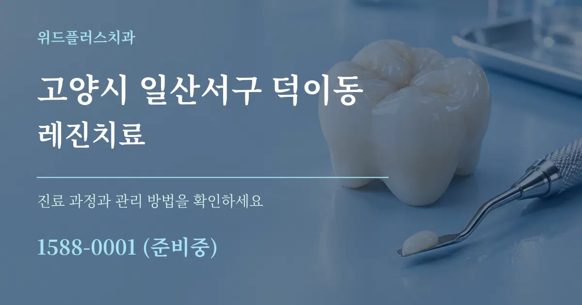고양시 일산서구 덕이동 레진치료 작업 조건 안내 그래픽