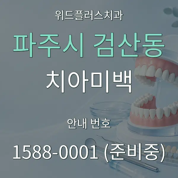 파주시 검산동 치아미백 대표 안내 그래픽