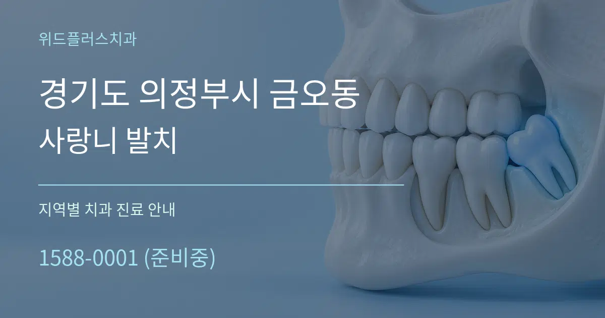 경기도 의정부시 금오동 사랑니 발치 대표 안내 그래픽