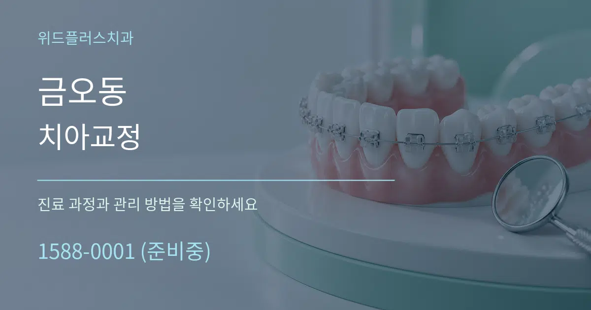 금오동 치아교정 작업 조건 안내 그래픽
