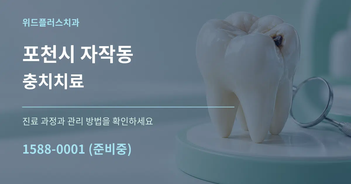 포천시 자작동 충치치료 작업 조건 안내 그래픽