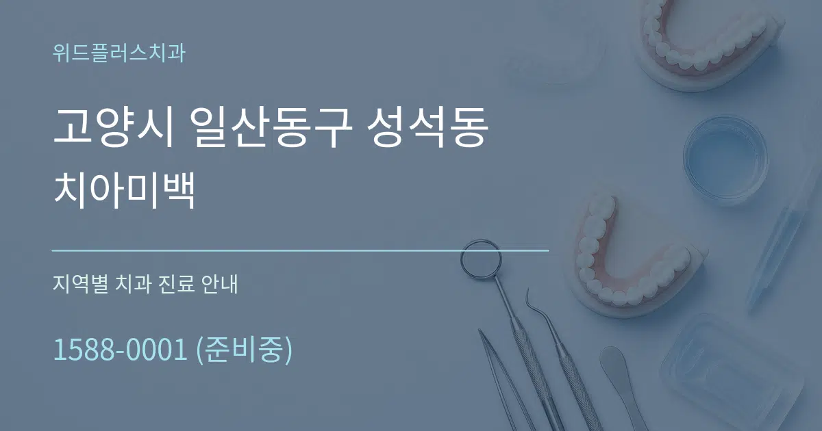 고양시 일산동구 성석동 치아미백 대표 안내 그래픽