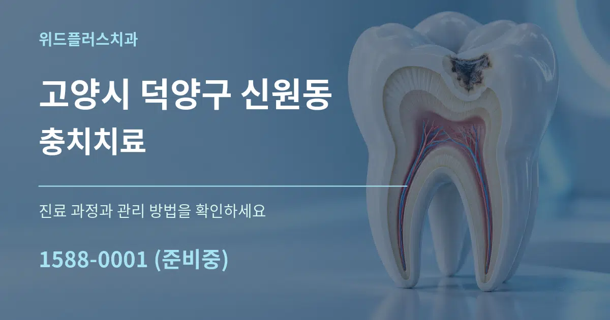 고양시 덕양구 신원동 충치치료 작업 조건 안내 그래픽
